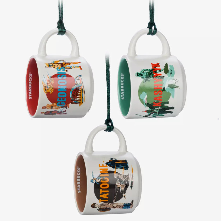 Disney Star Wars Tatooine, Kashyyyk and Geonosis Starbucks Mug Ornament Set – Discovery Series