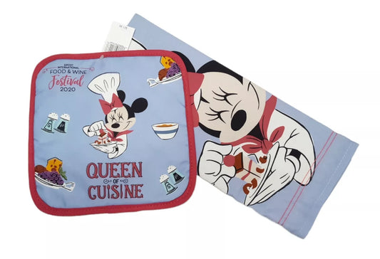 Disney Epcot Food and Wine Festival Queen of Cuisine Minnie Towel and Hot Pad