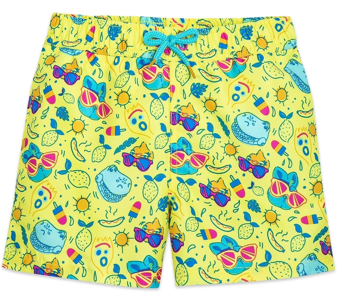 Disney Store Toy Story Summer Swim Trunks Shorts for Men- Yellow-Rex Forky Bunny & Ducky Swimwear