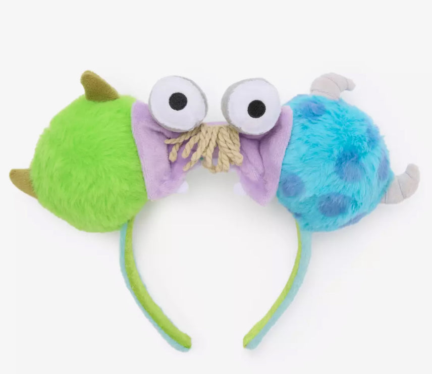 Disney Pixar Monsters, Inc. Plush Ears Headband-Mike, Boo, Sulley