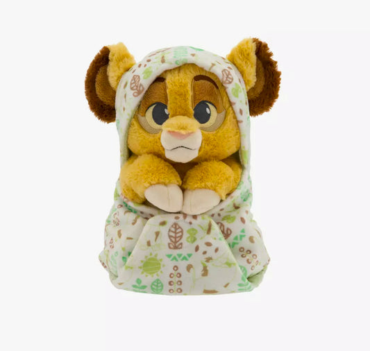 Disney Babies Simba Plush Lion King in Hood Swaddle Blanket