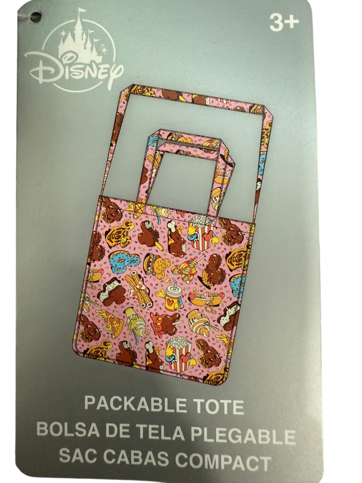 Disney Mickey Snacks Donut Reusable Packable Tote Bag Clip