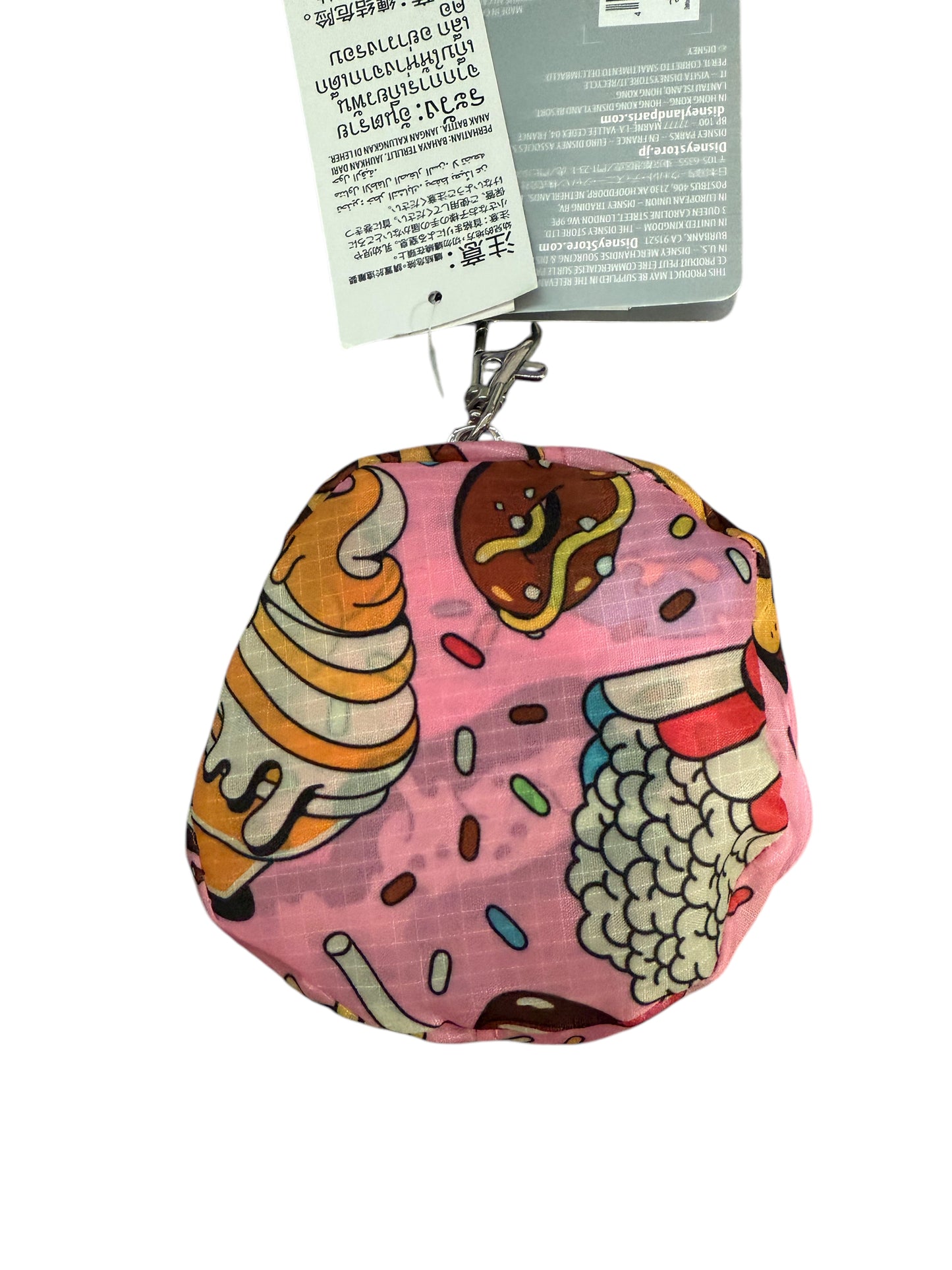 Disney Mickey Snacks Donut Reusable Packable Tote Bag Clip