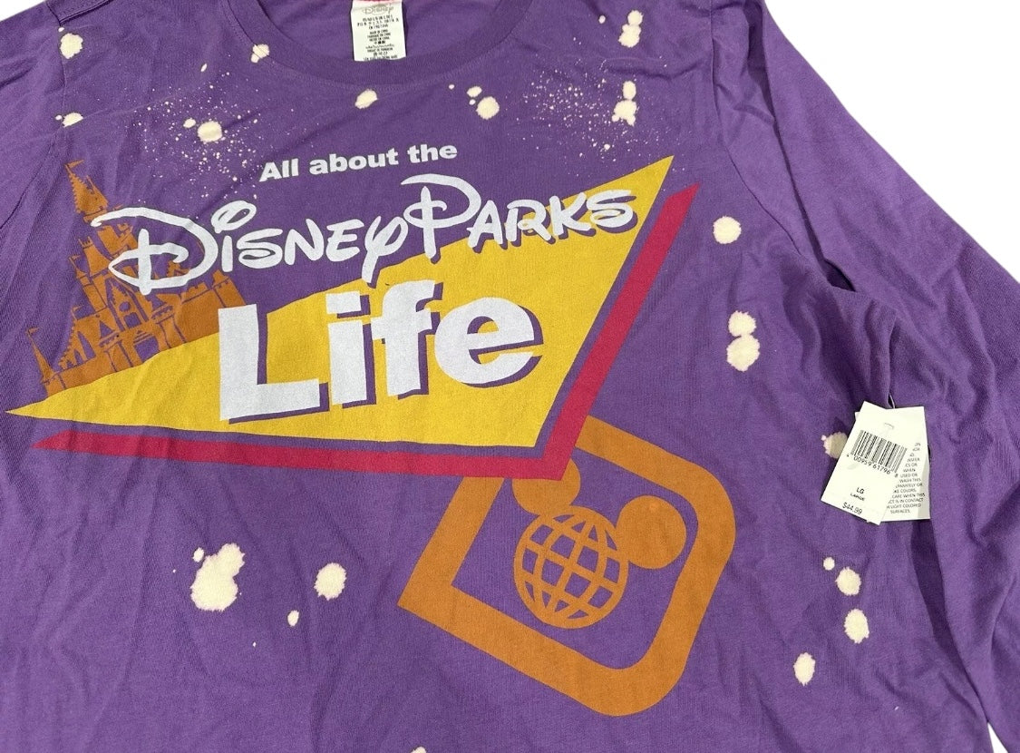 Walt Disney World Disney Parks Life Shirt-Large-Long Sleeve Purple