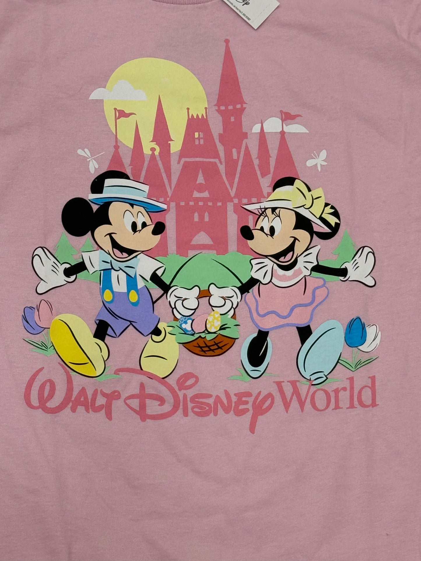 Walt Disney World Mickey & Minnie Castle Easter Shirt-Pink