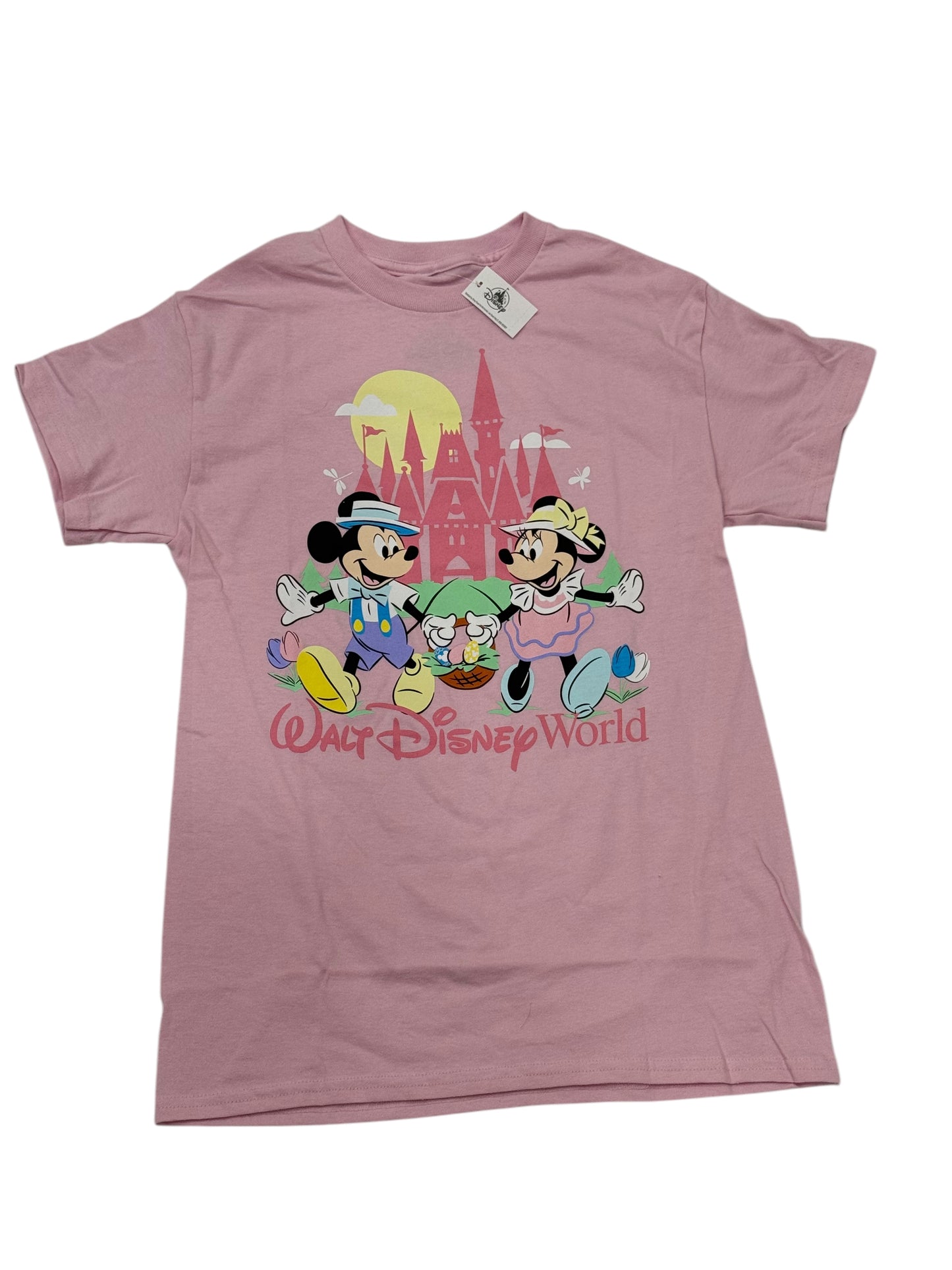 Walt Disney World Mickey & Minnie Castle Easter Shirt-Pink