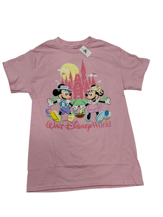 Walt Disney World Mickey & Minnie Castle Easter Shirt-Pink