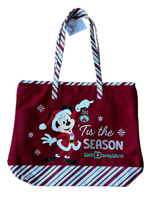 Walt Disney World Santa Mickey “Tis the Season” Reusable Canvas Tote Bag