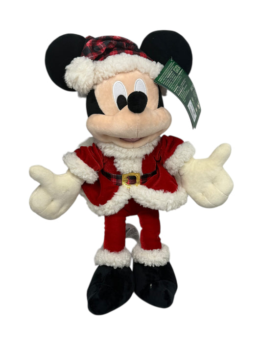 Disney Parks Santa Mickey Plush