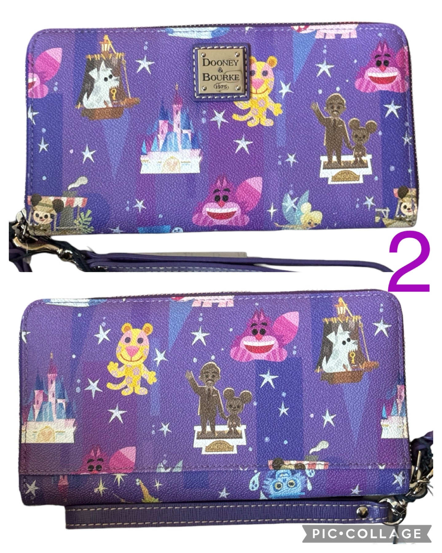 Disney Parks Dooney& Bourke Joey Chou Wallet Wristlet- Castle, HotBox Ghost, Stitch