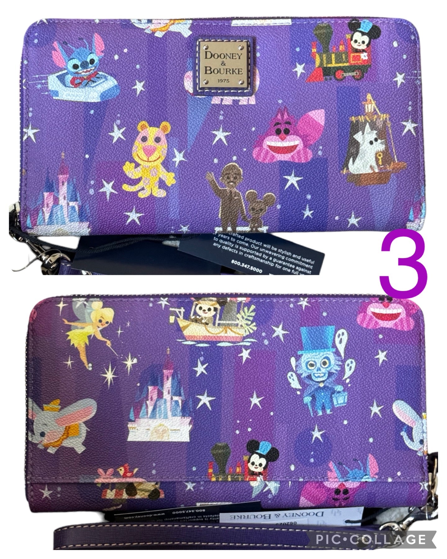 Disney Parks Dooney& Bourke Joey Chou Wallet Wristlet- Castle, HotBox Ghost, Stitch