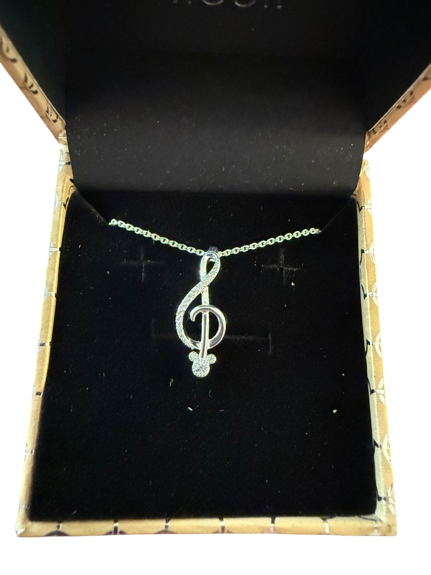 Disney Mickey Music Treble Clef Rebecca Hook Necklace