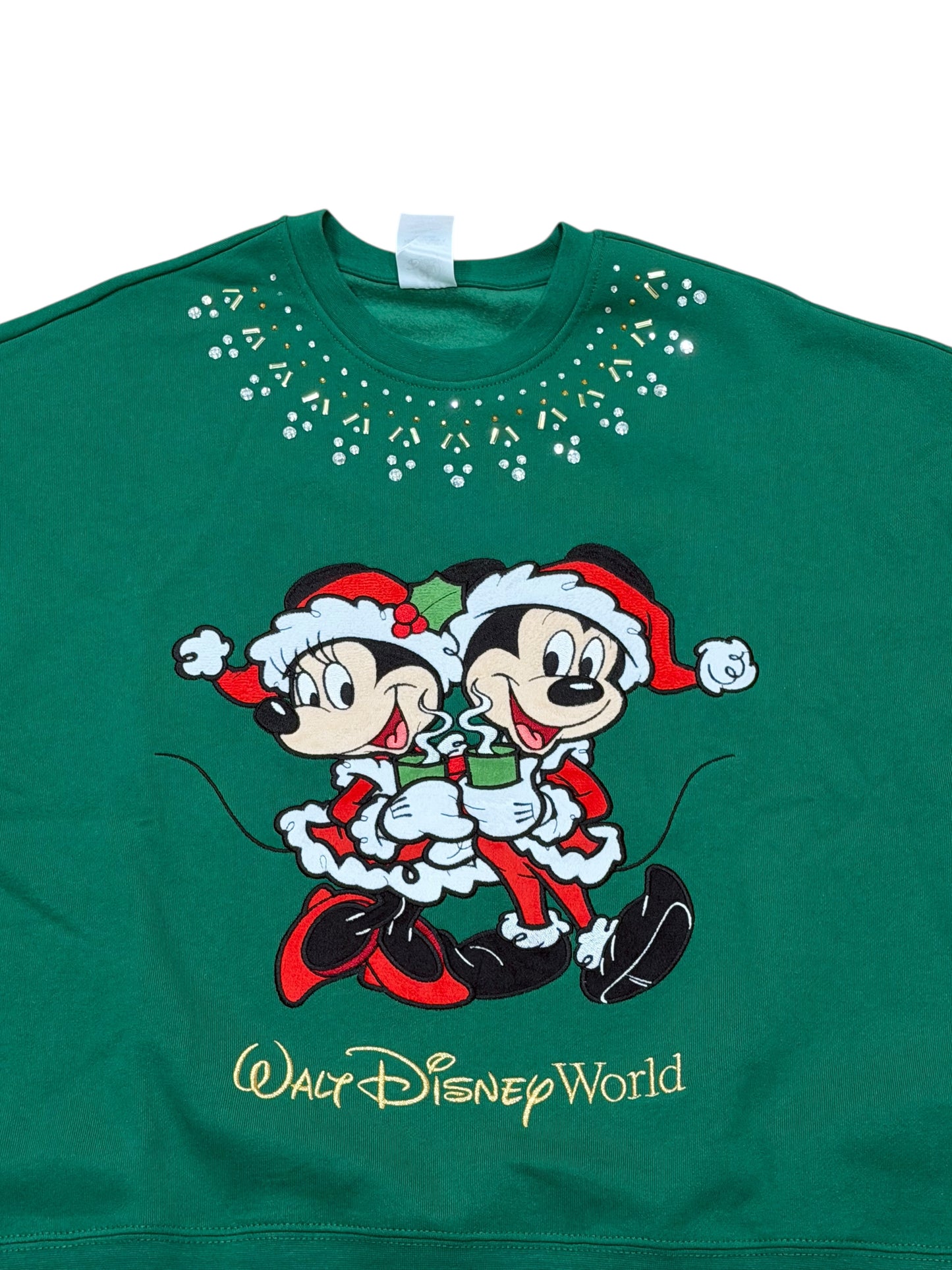 Walt Disney World Santa Mickey & Minnie Pullover-Green