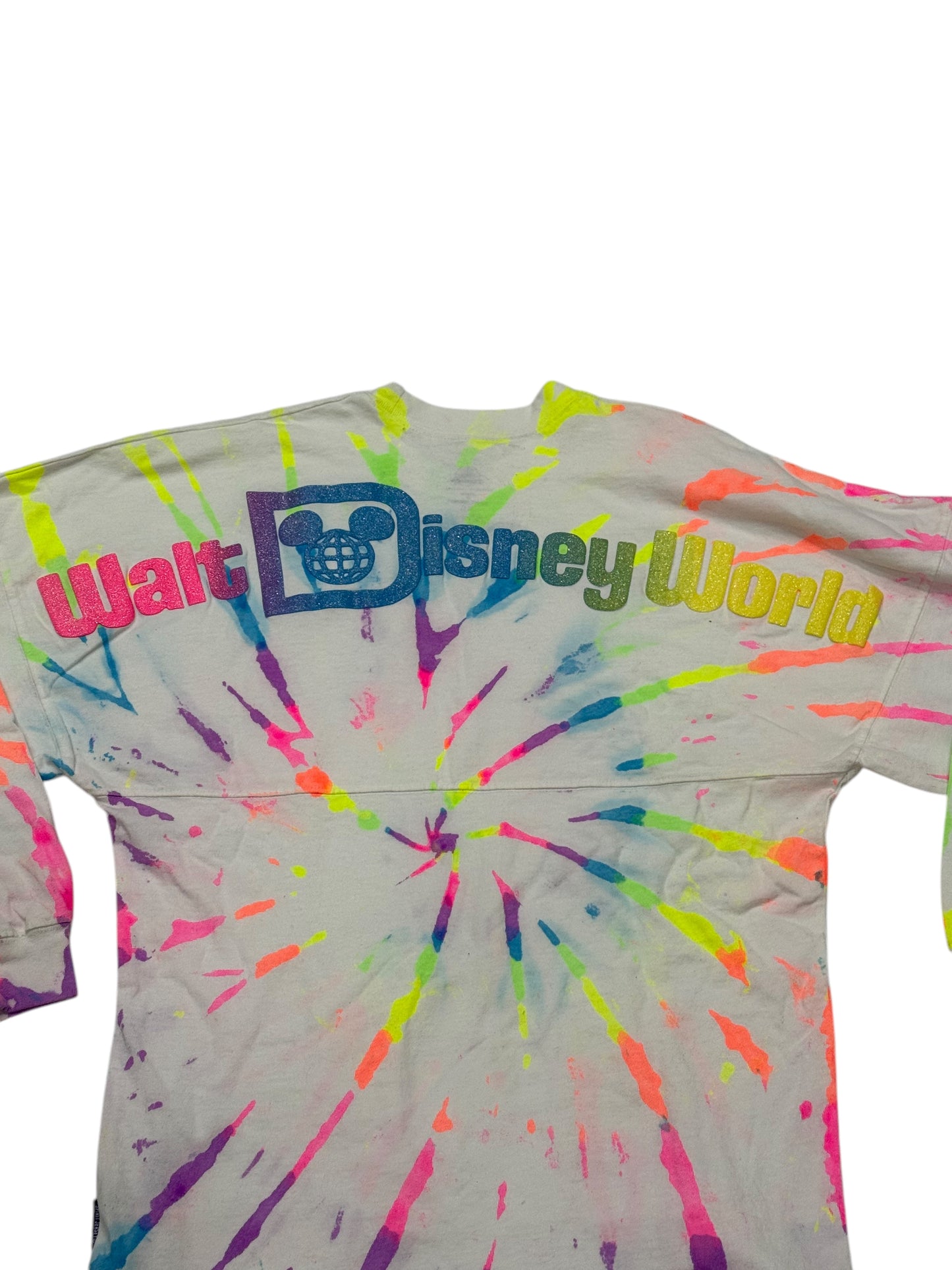 Walt Disney World Neon Tie Dye Glitter Spirit Jersey size XS