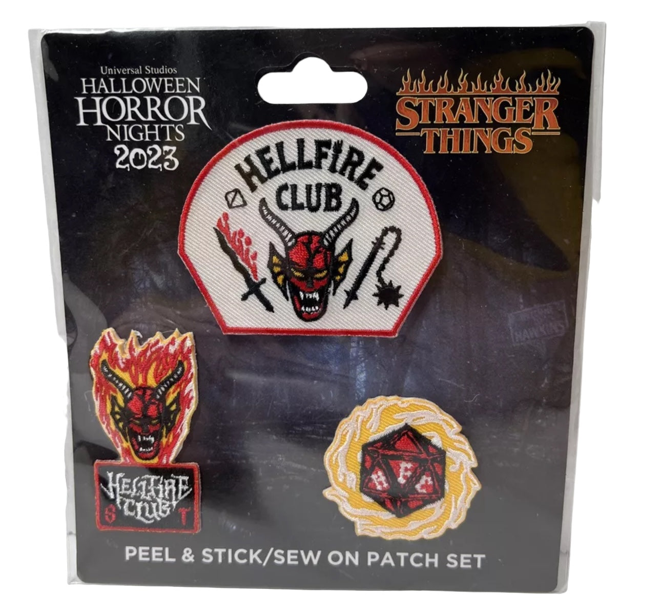 Universal Studios Stranger Things Hellfire Patch Set Halloween Horror Nights 2023