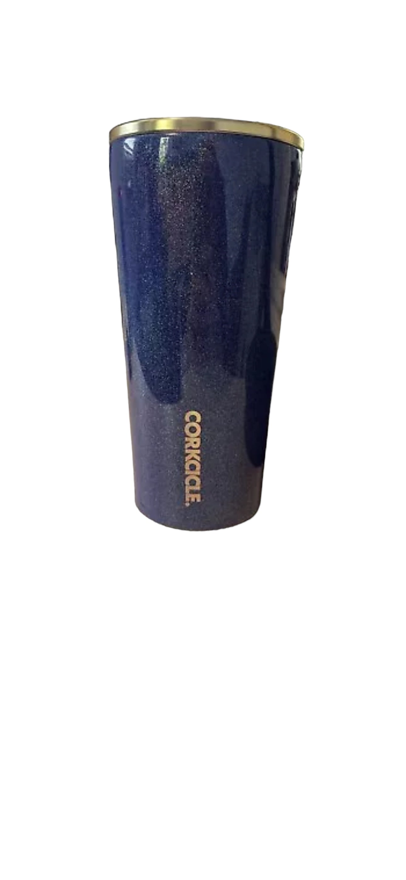 Walt Disney World 50th Anniversary Corkcicle Tumbler Glitter Blue and Gold