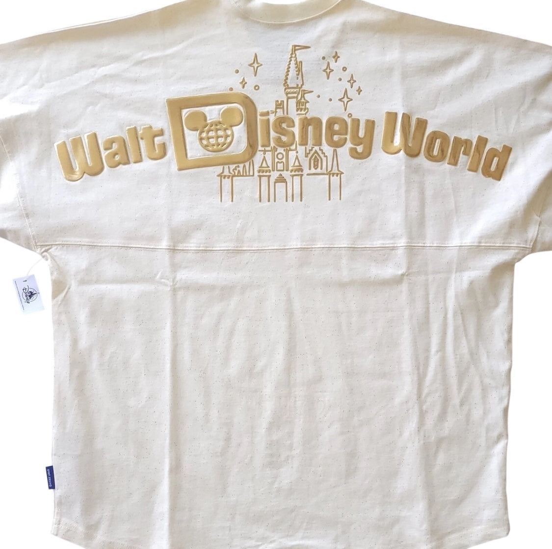Walt Disney World Gold Cinderella Castle Glitter Spirit Jersey Large