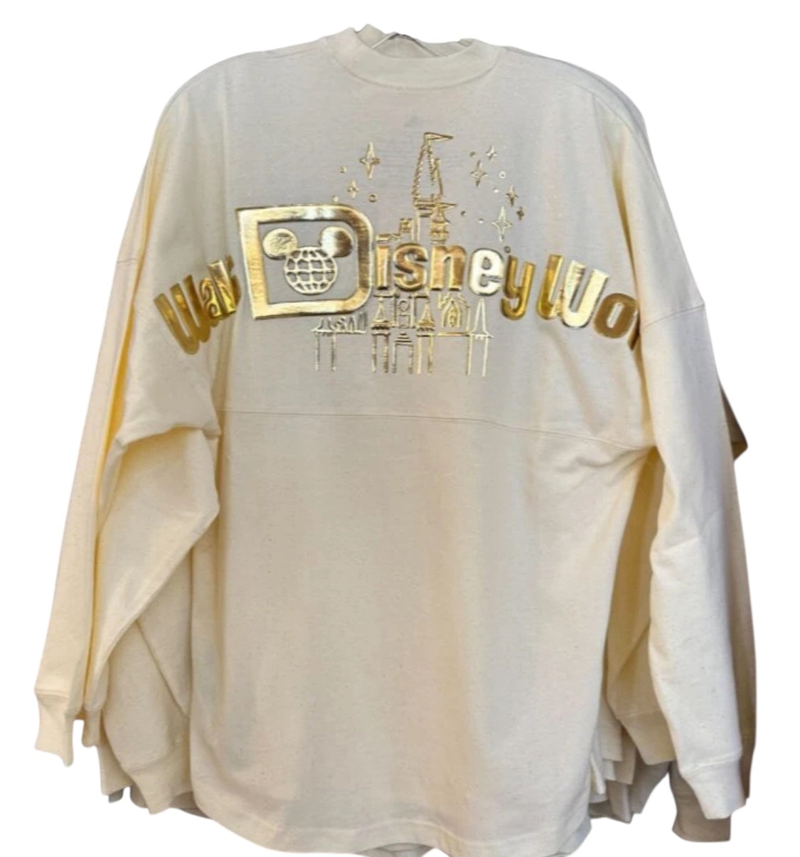 Walt Disney World Gold Cinderella Castle Glitter Spirit Jersey Large