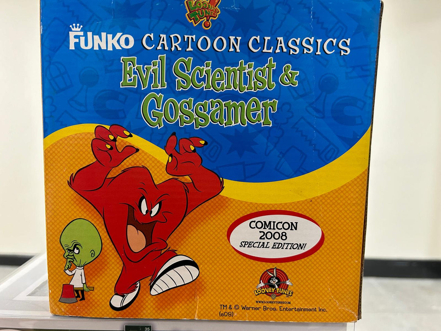 FUNKO CARTOON CLASSICS EVIL SCIENTIST & GOSSAMER SET WACKY WOBBLER BOBBLEHEADS ComicCon 2008