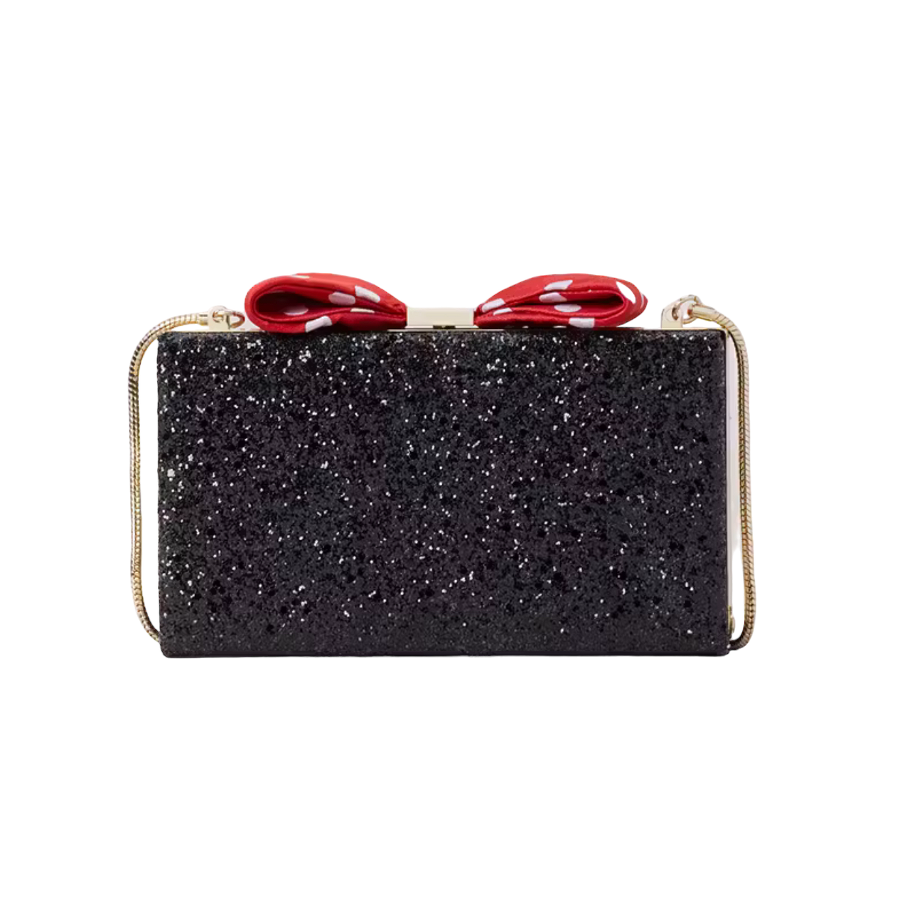 Disney Kate Spade Minnie Mouse Minnie Bow Clasp Glitter Purse