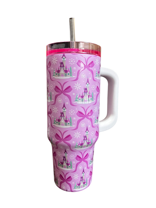 Disney Castle Pink Ribbon Stainless Mug 30oz