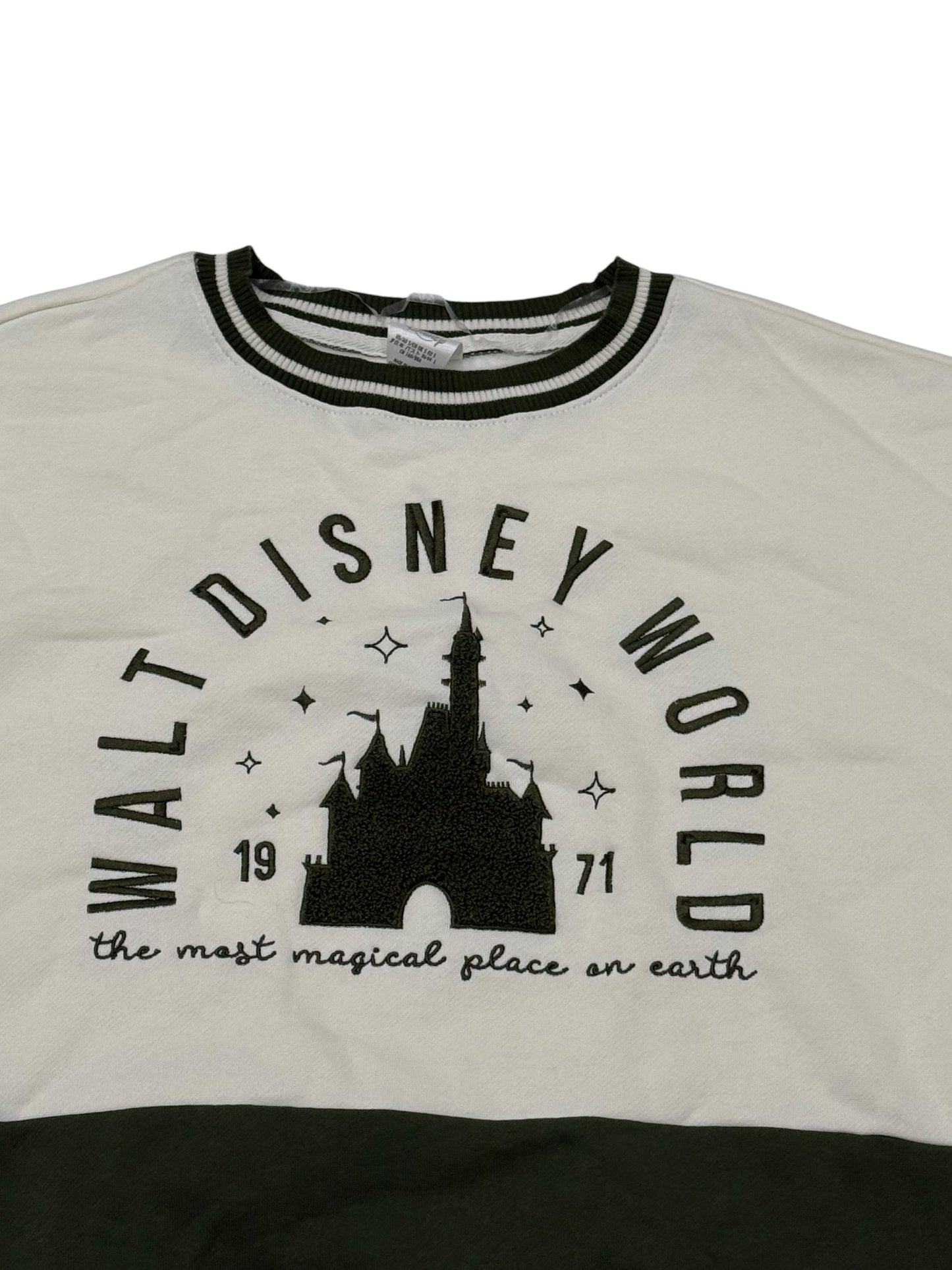 Walt Disney World Embroidered Castle Pullover Sweatshirt-Green/White