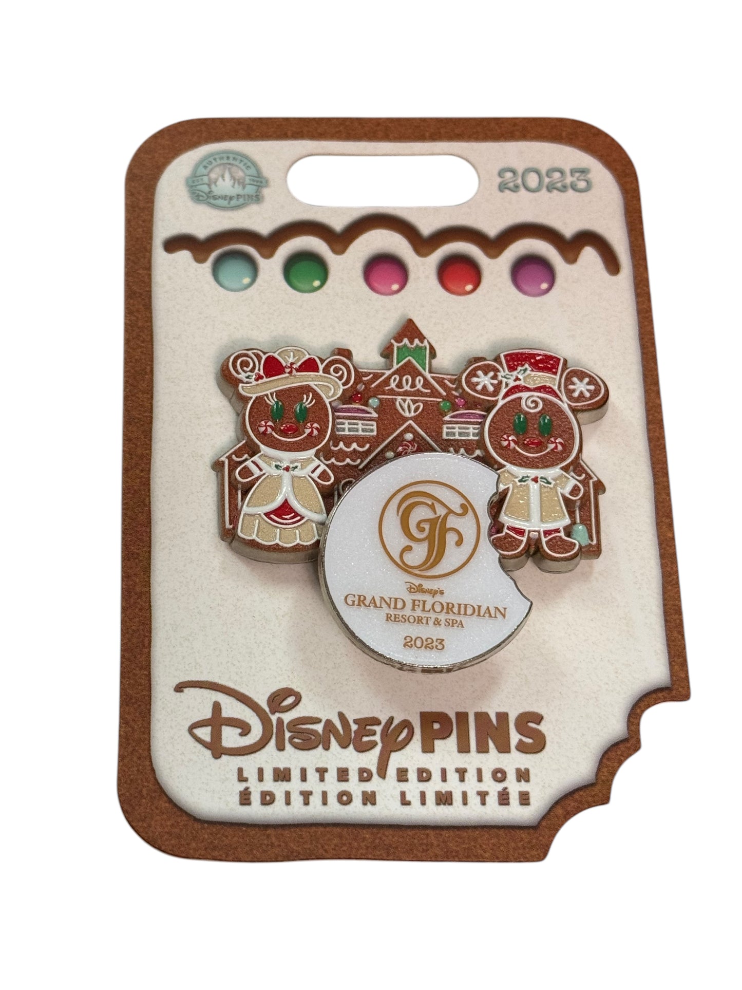 Disney Grand Floridian Gingerbread Pin 2023 Mickey & Minnie