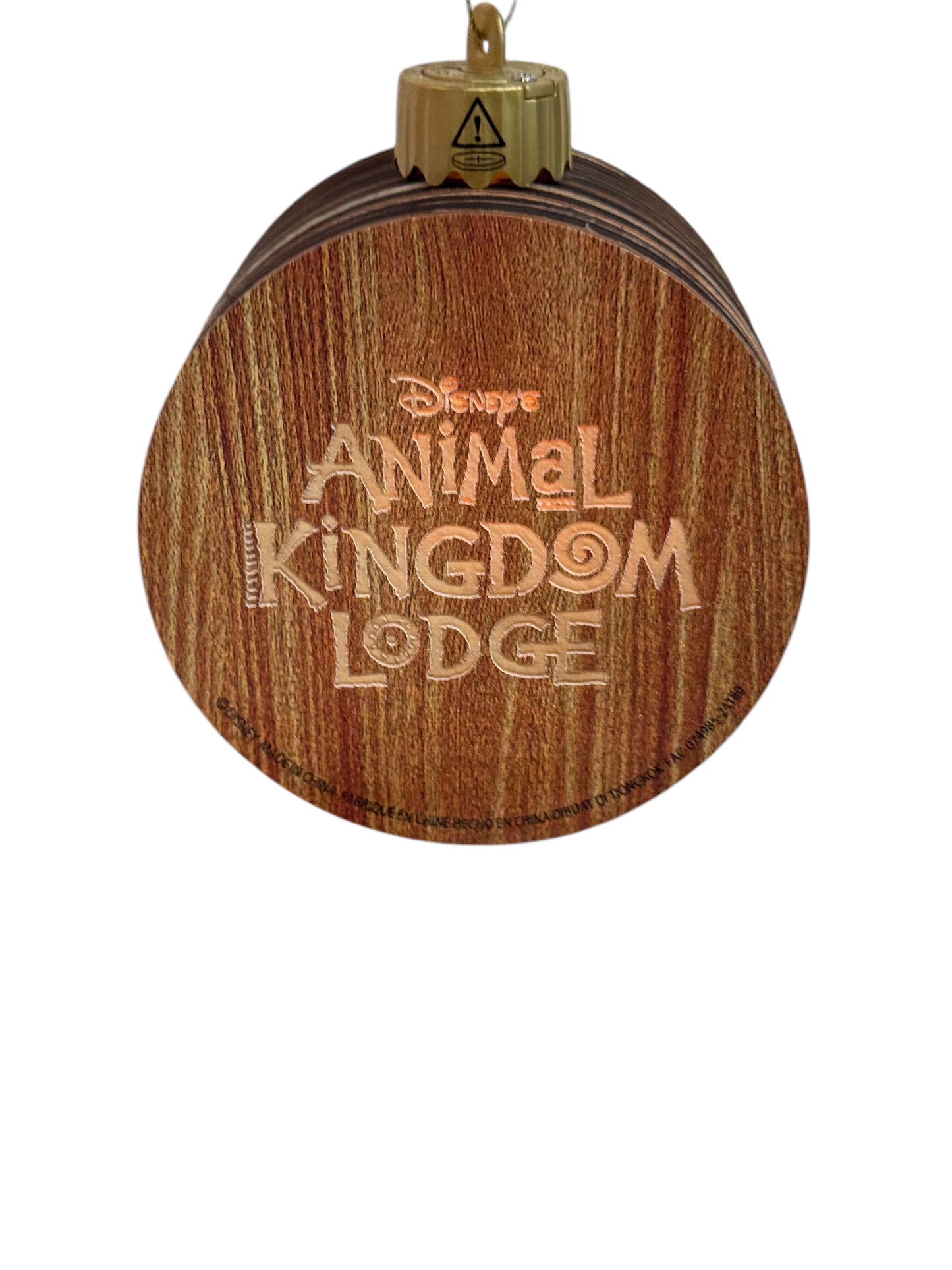 Disney Animal Kingdom Lodge Wood Carved Ornament Light Up