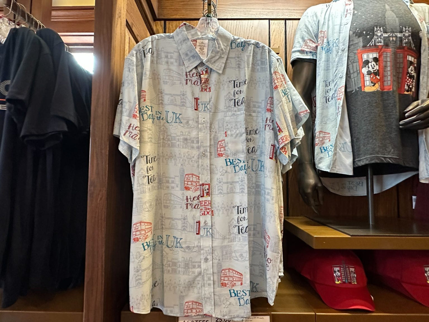 Disney Epcot World Showcase UK Button Down Shirt