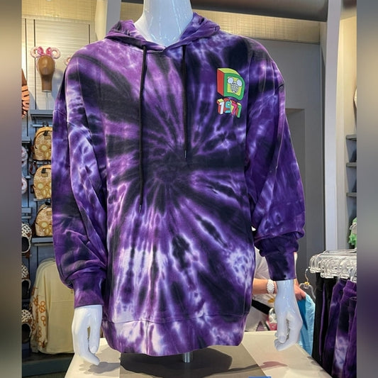 Disney Retro 1971 Tie Dye Purple Sweatshirt Hoodie