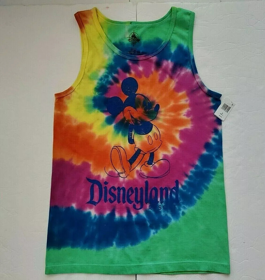 Disneyland Mickey Men's Small Walt Disney Parks Tank Top Tie Dye Multi Color