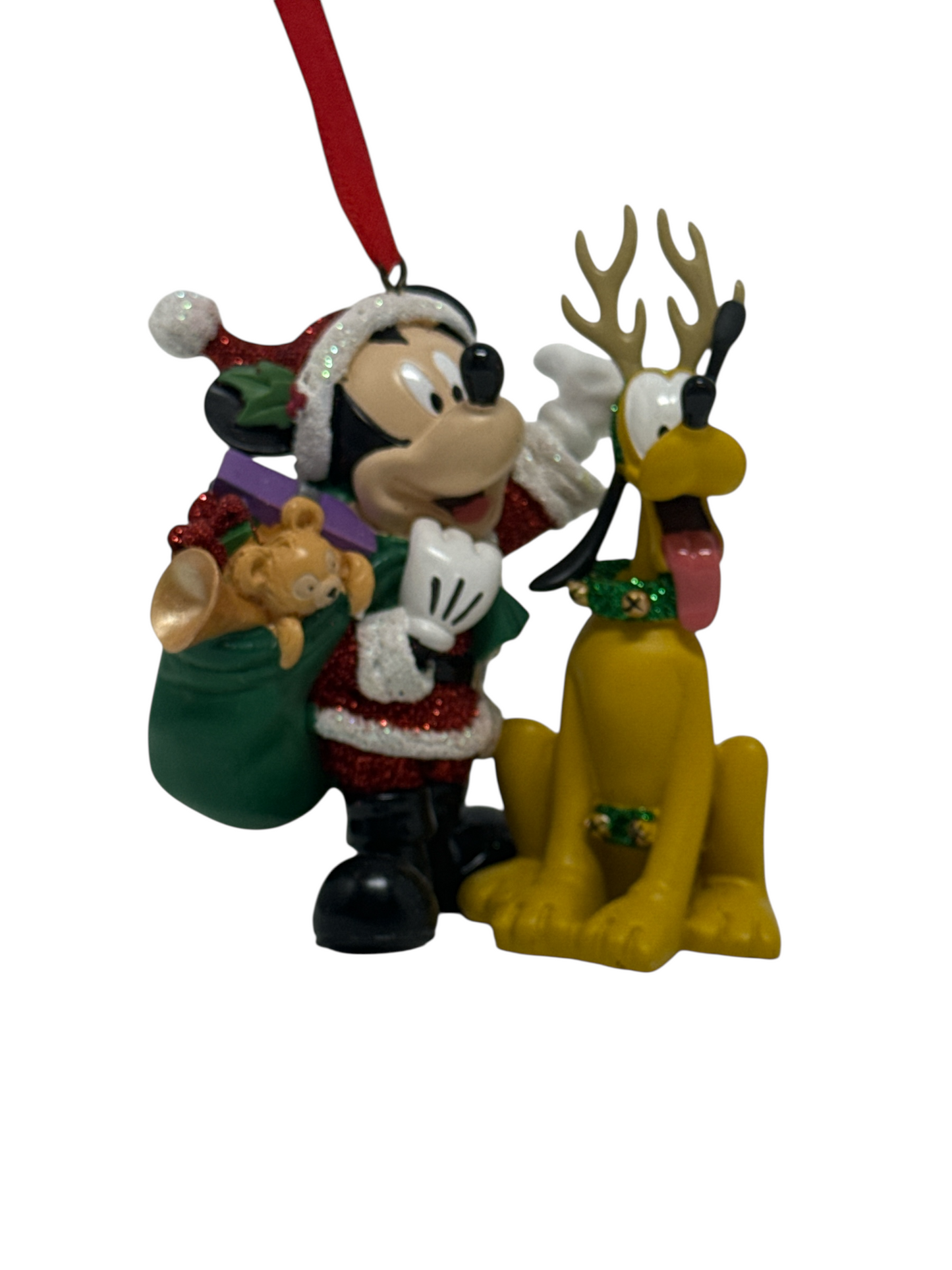 Disney Santa Mickey and Reindeer Pluto Ornament