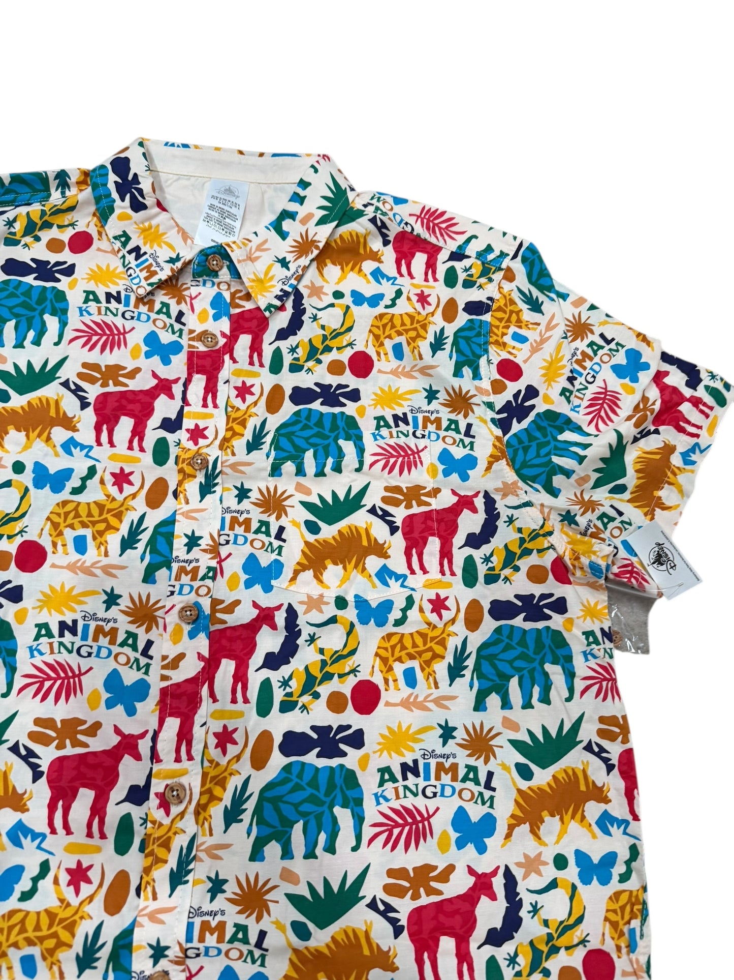 Disney Animal Kingdom Woven Button Camp Shirt