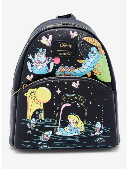 Loungefly Disney Alice In Wonderland Glow-In-The-Dark Characters Mini Backpack