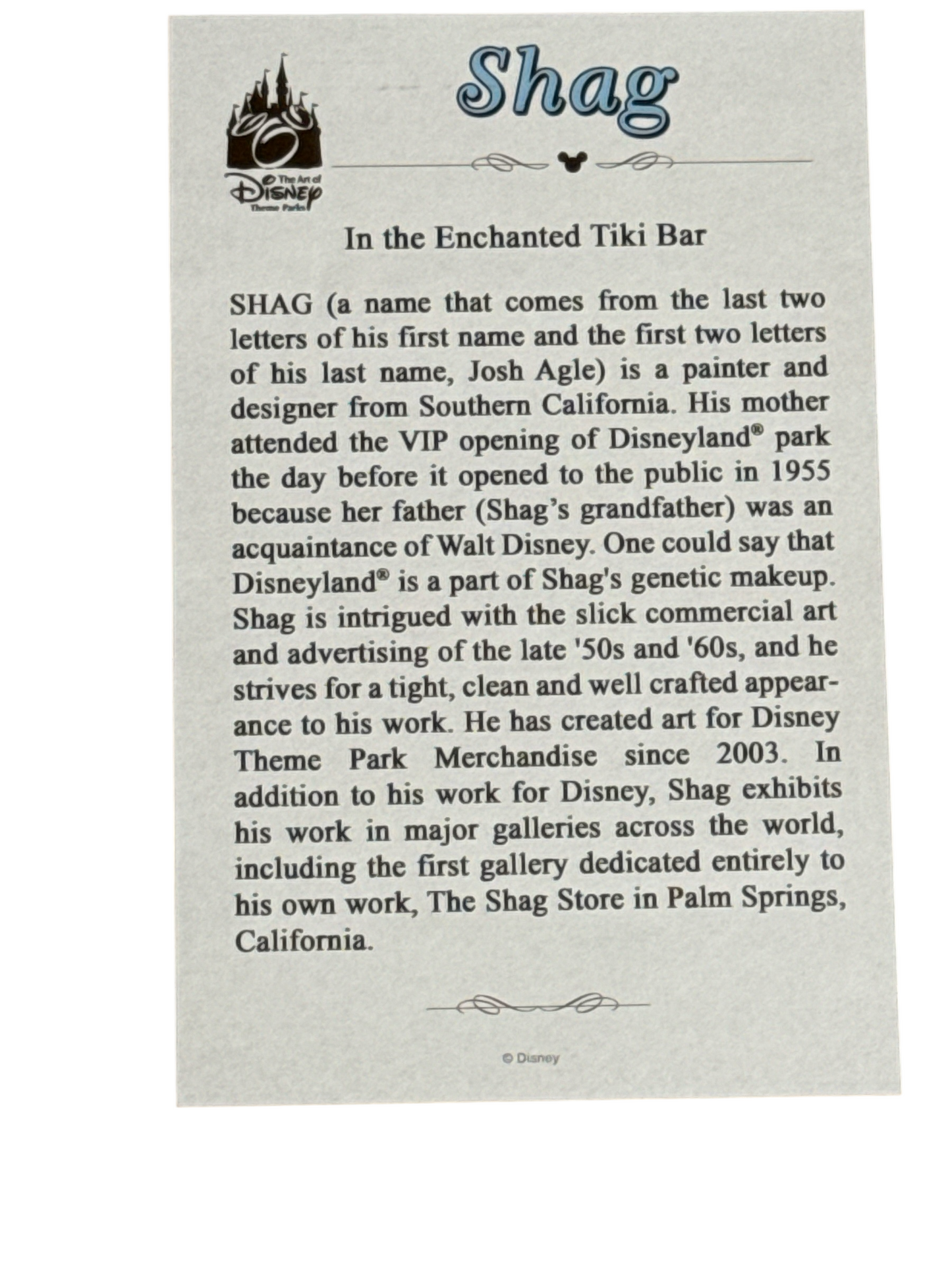 Disney - In the Enchanted Tiki Bar by Shag 14x18” Matted Print