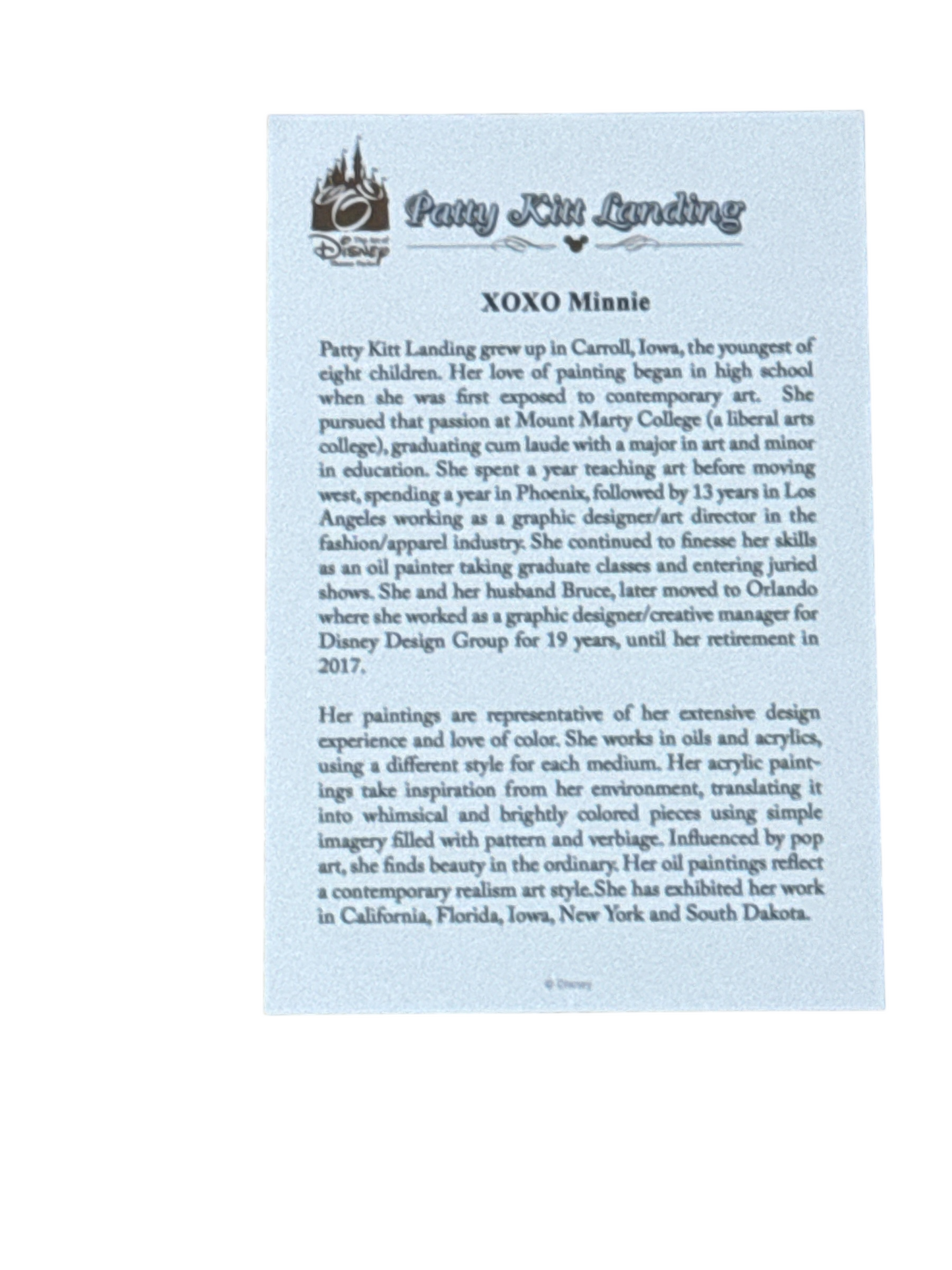 Disney Matted Print 11x14 - XOXO Minnie by Patty Kim Landing