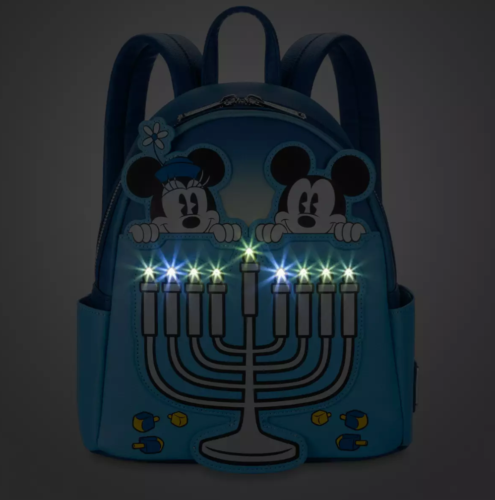 Disney Parks Mickey and Minnie Hanukkah Light-Up Loungefly Backpack