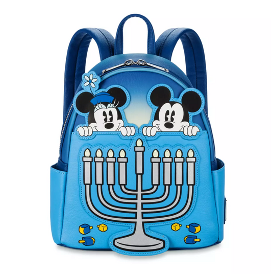 Disney Parks Mickey and Minnie Hanukkah Light-Up Loungefly Backpack