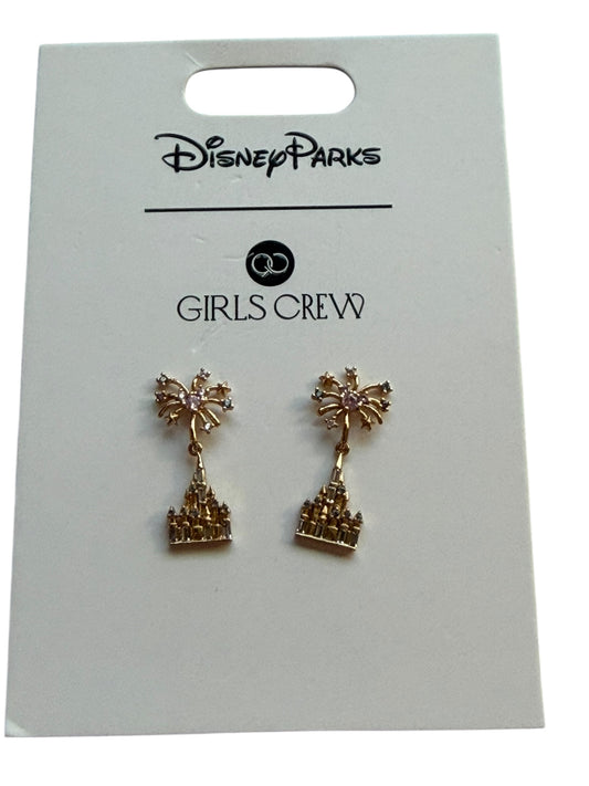 Disney Parks Girls Crew Castle Fireworks Earrings