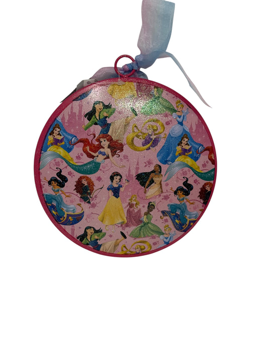 Disney Princess Glitter Disc Ornament Pink-6”