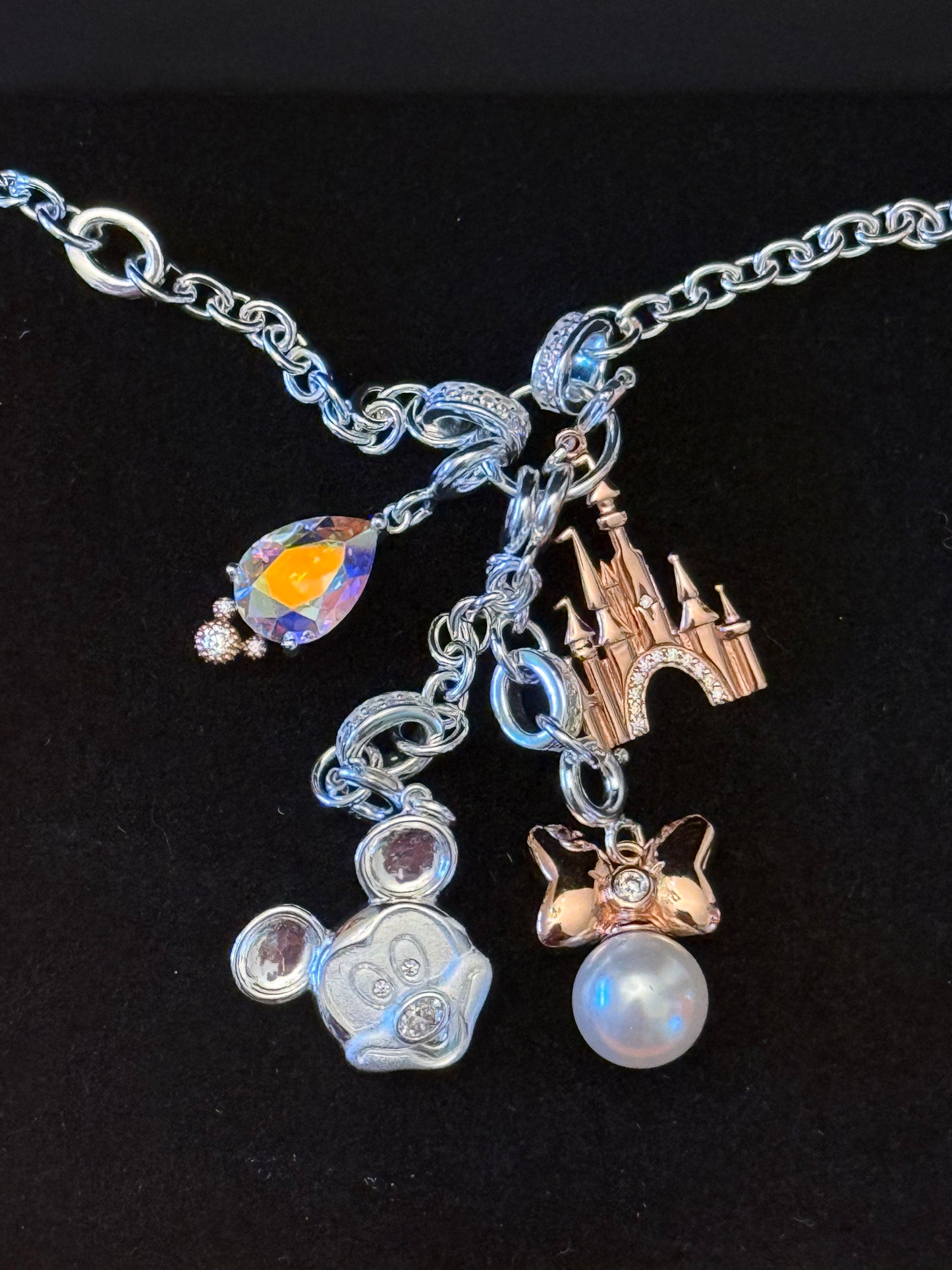 Disney Mickey, Minnie, Castle Necklace Set by Rebecca Hook