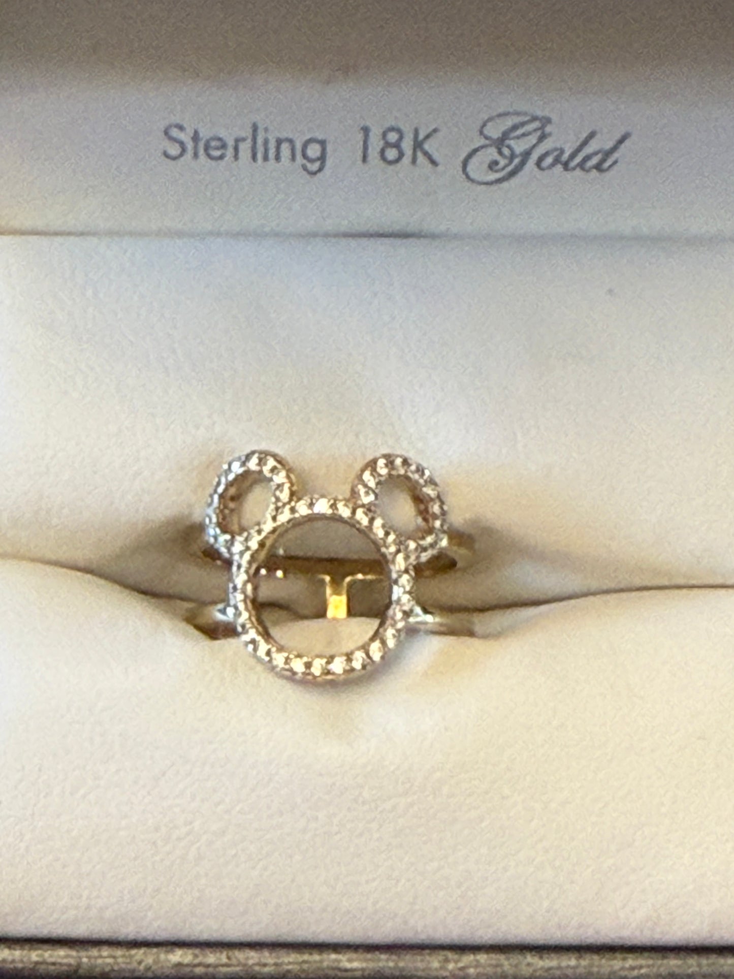 Disney Mickey Mouse Open Icon Ring by CRISLU – Gold Size 5