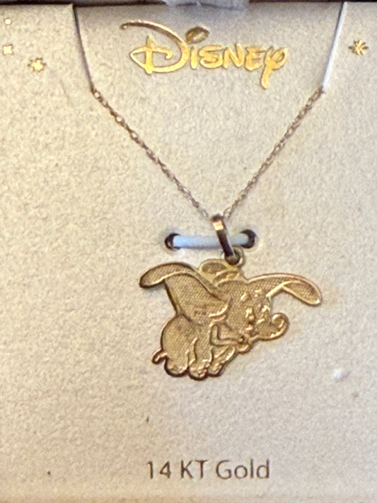 Disney 14K Gold Dumbo 15” Necklace