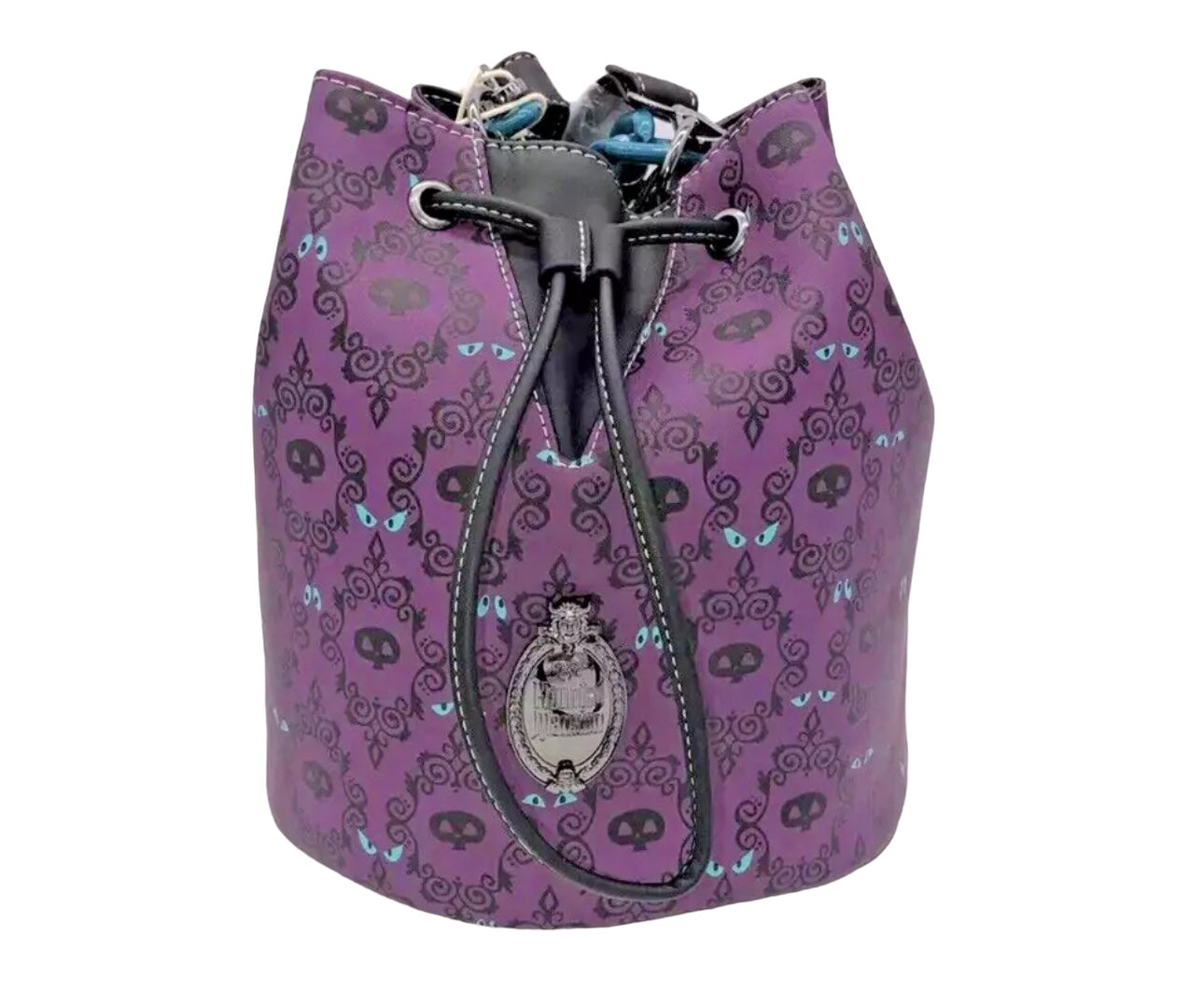 Disney Haunted Mansion Wallpaper Loungefly Crossbody Bucket Bag Purse