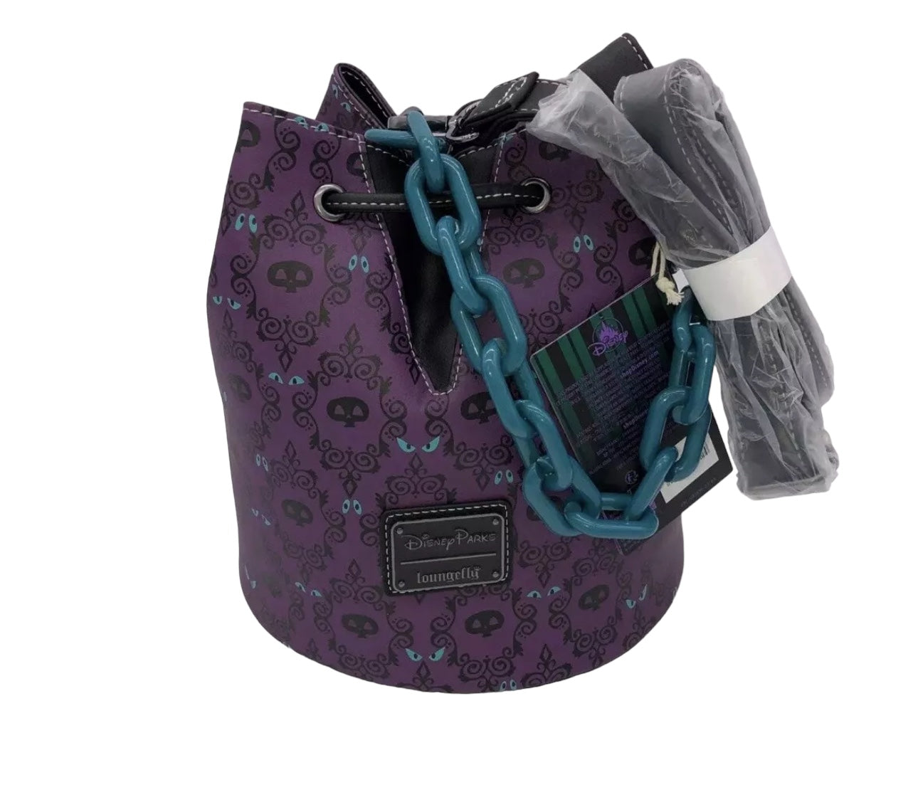 Disney Haunted Mansion Wallpaper Loungefly Crossbody Bucket Bag Purse