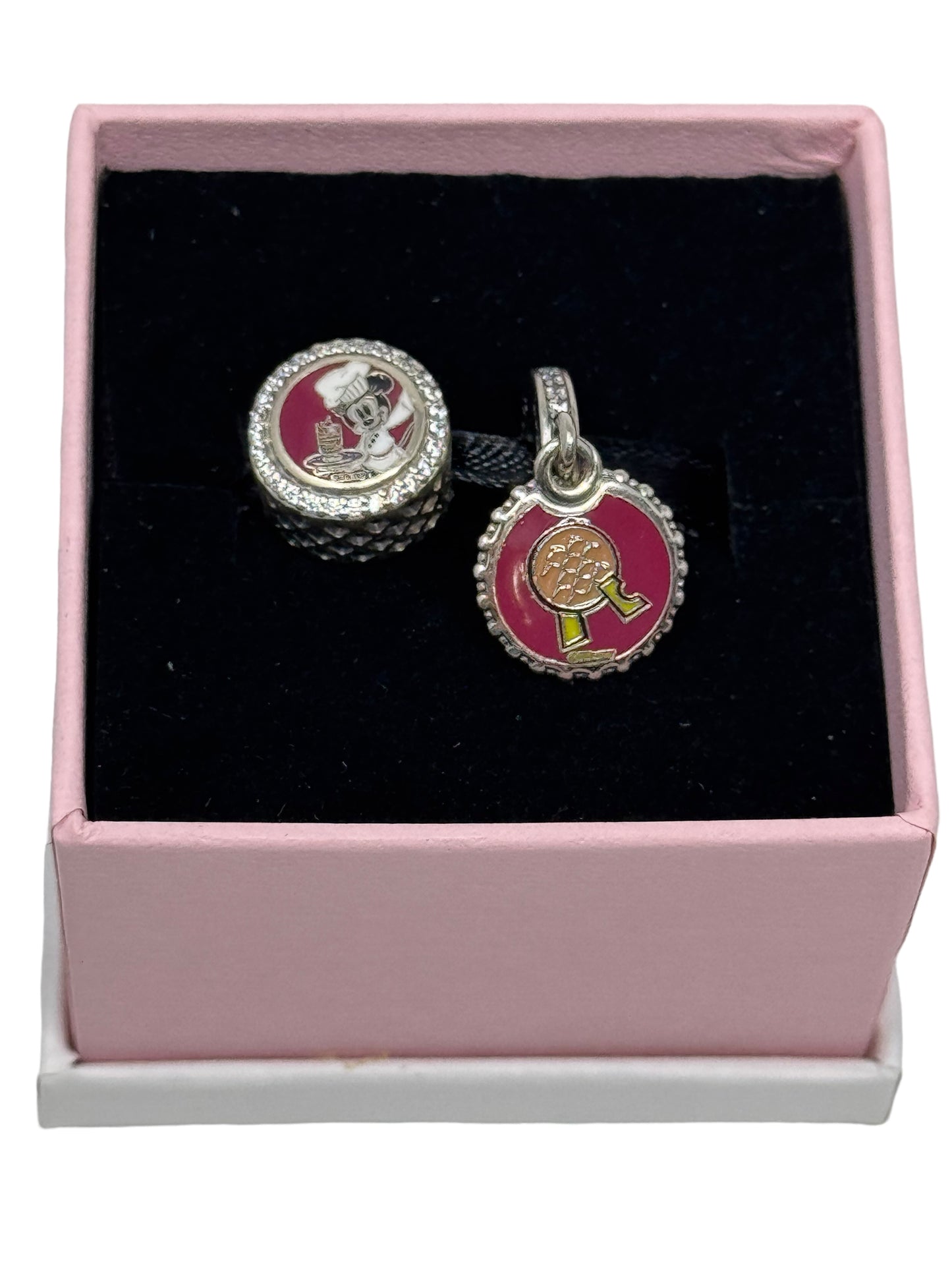 Disney Epcot Food & Wine Fest 2024 Mickey & Minnie Pandora Charm Set