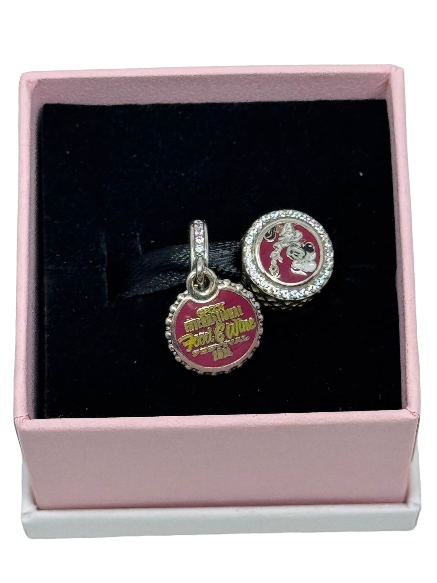 Disney Epcot Food & Wine Fest 2024 Mickey & Minnie Pandora Charm Set