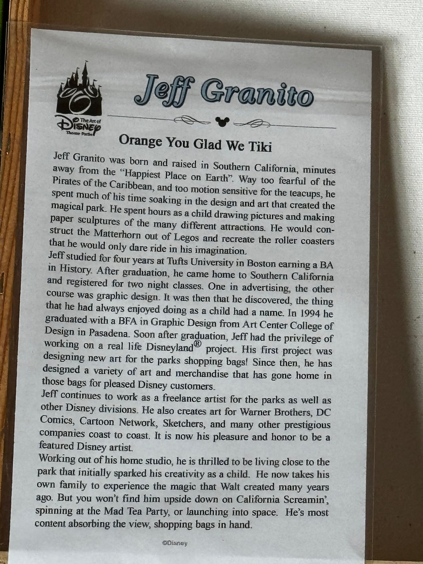 Disney Jeff Granito “Orange You Glad We Tiki” Canvas 51/95
