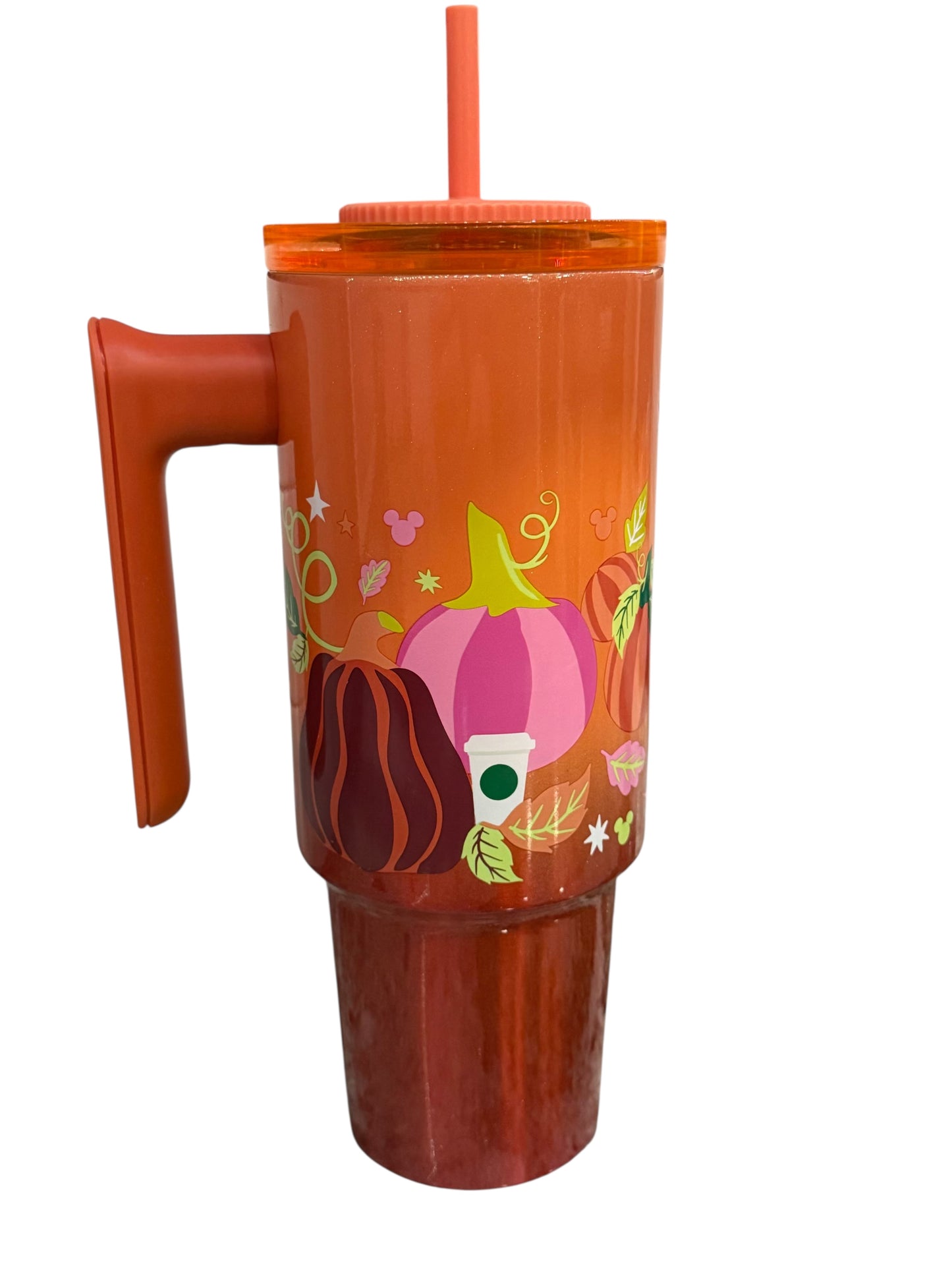 Disney Parks Pumpkin PSL Starbucks Mug Handle Mickey Minnie