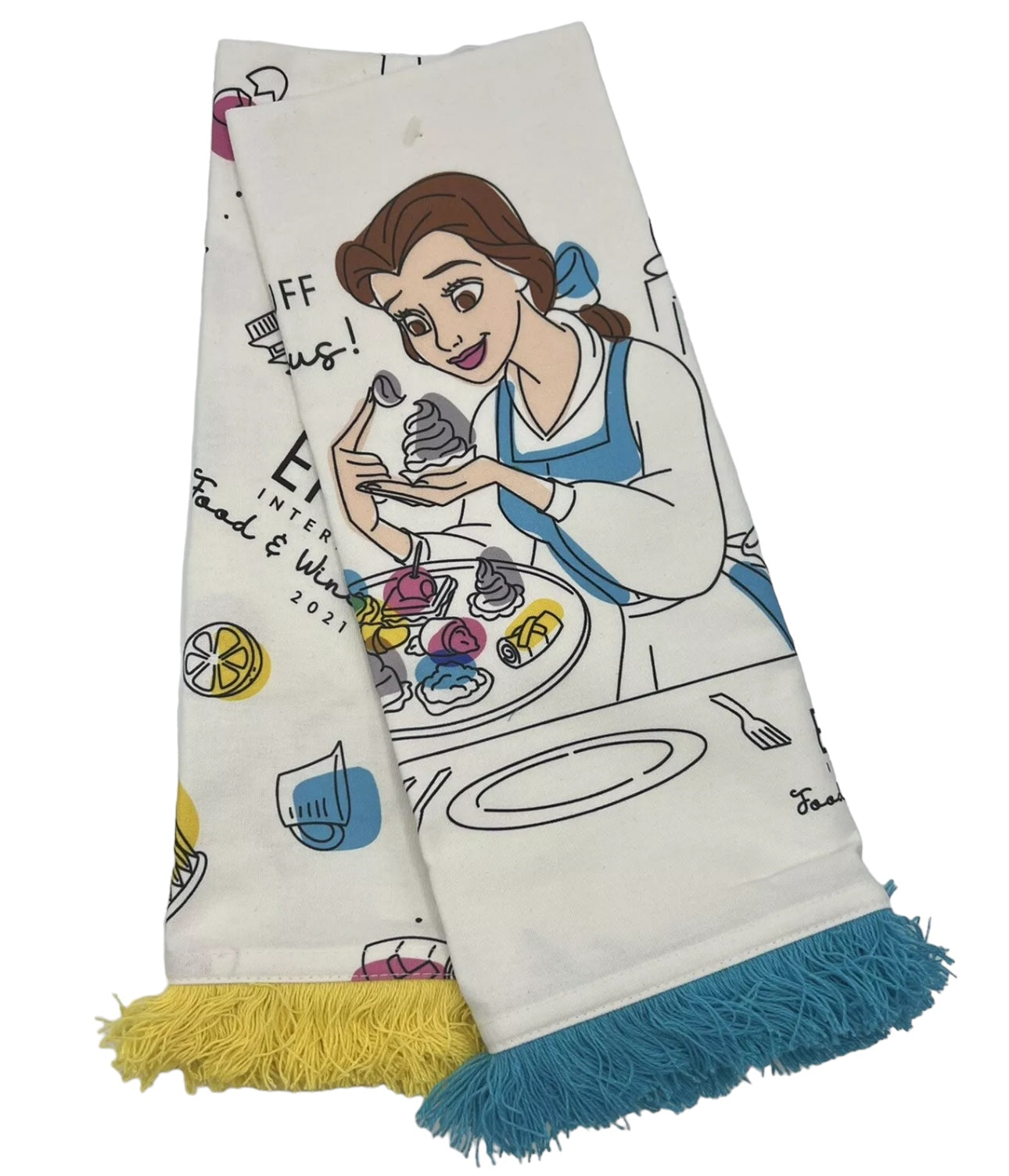 Disney EPCOT Food & Wine Festival 2021 Belle Kitchen Towel Set